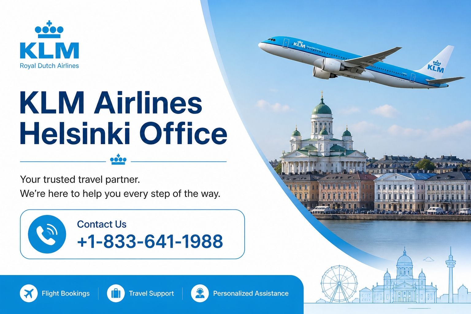 KLM Airlines Helsinki Office +1-833-641-1988