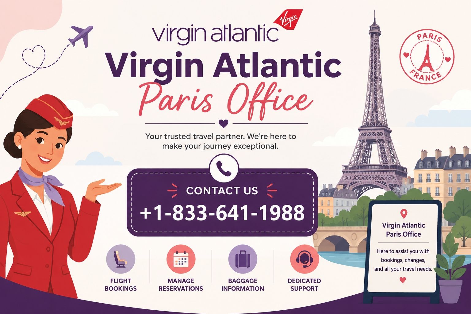 Virgin Atlantic Paris Office +1-833-641-1988