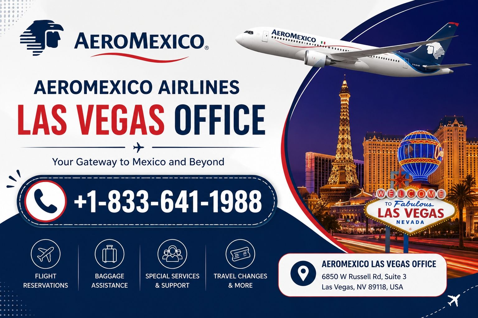 Aeromexico Airlines Las Vegas office +1-833-641-1988